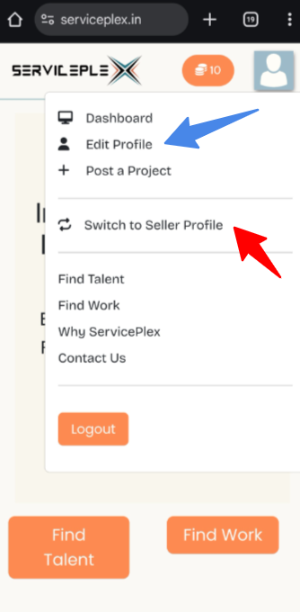 Where to find seller form mobile