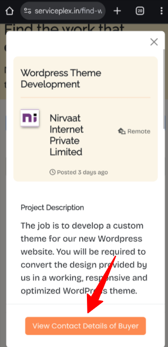 Contact the project poster