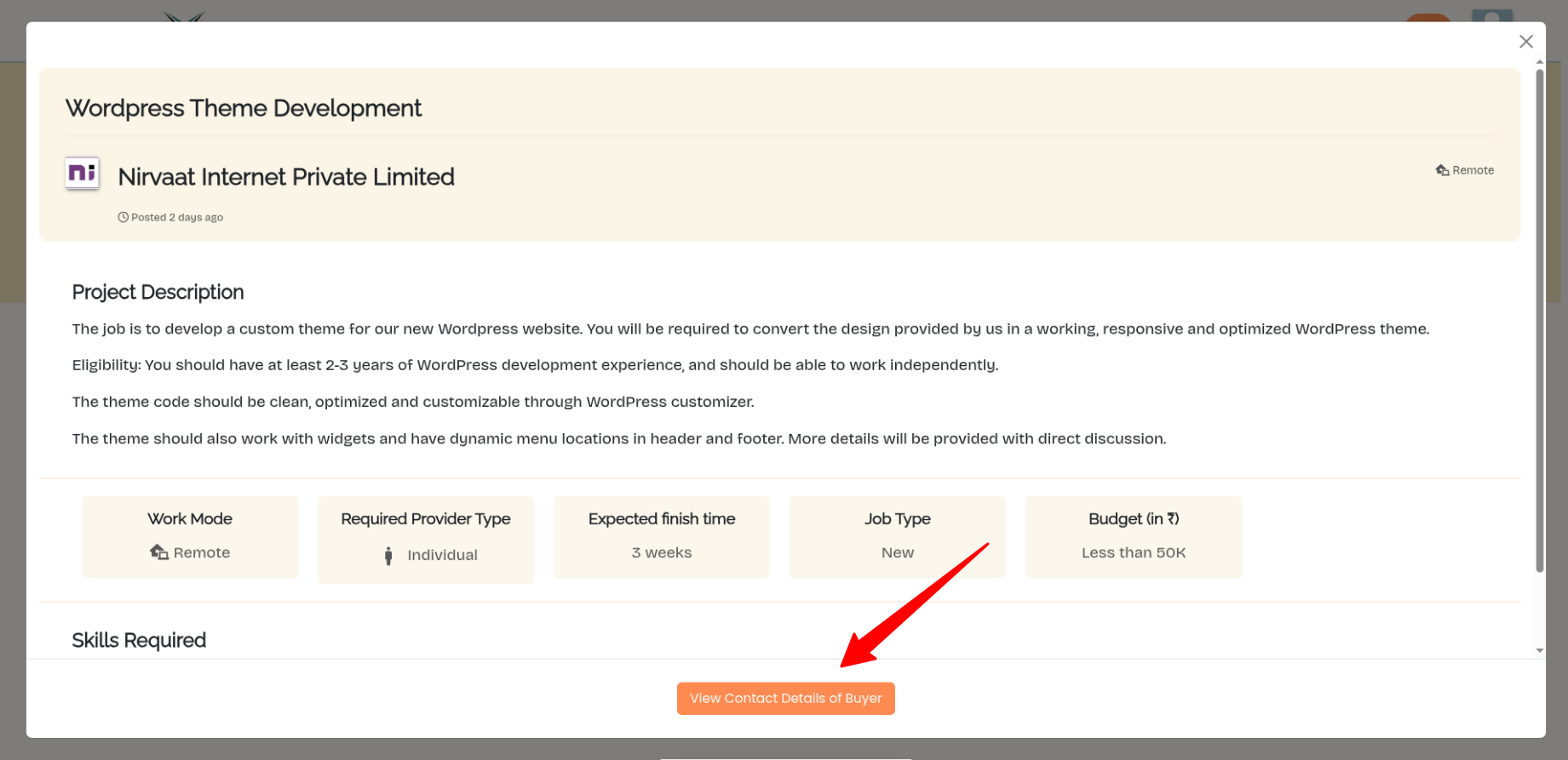 Contact the project poster