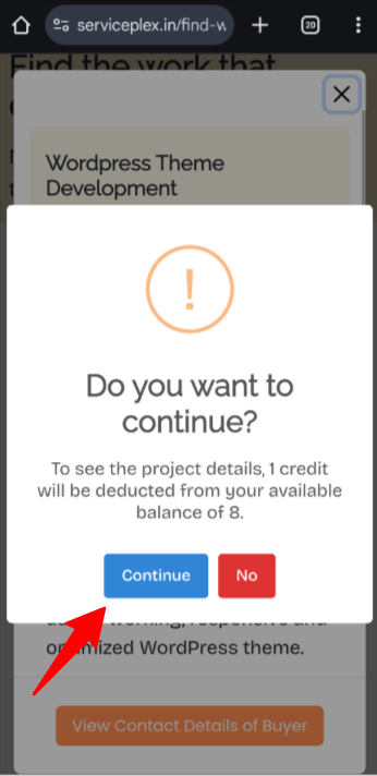 Confirm your purchase mobile