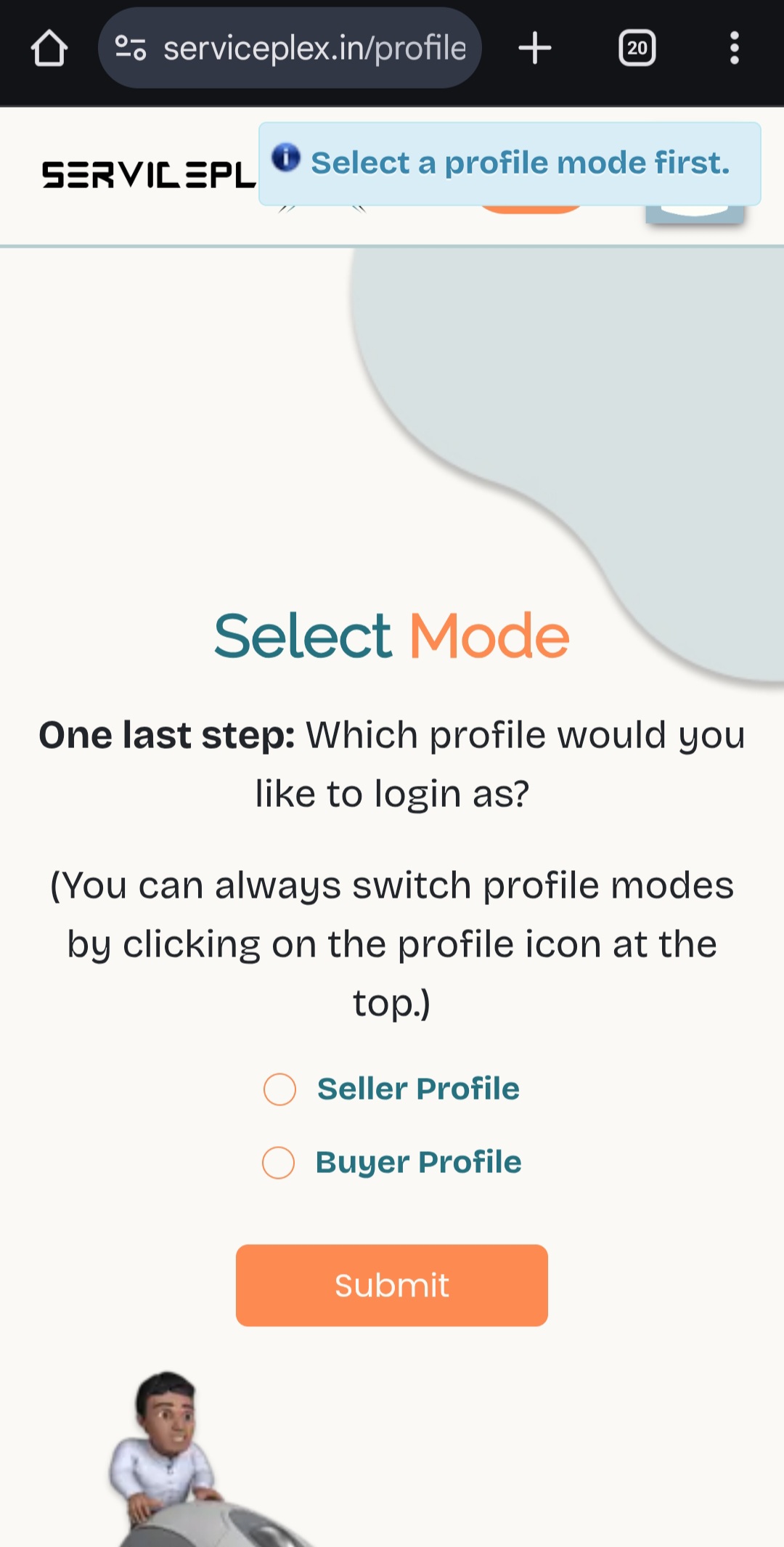 Select Profie Mode Mobile