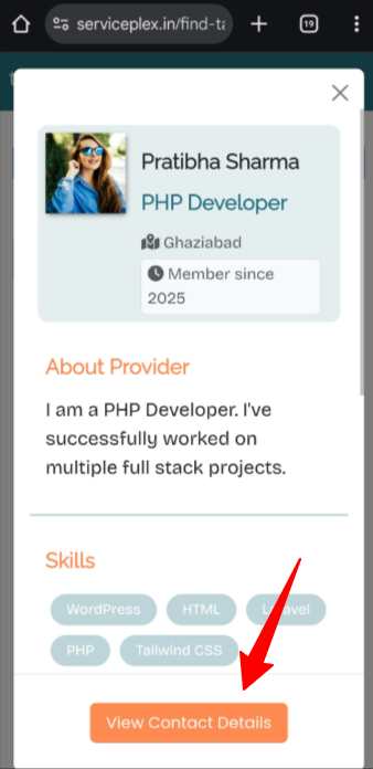How to view seller contact details mobile