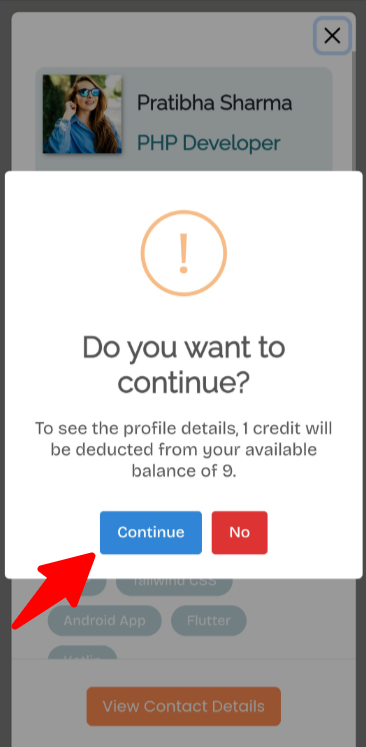 Confirm your purchase mobile
